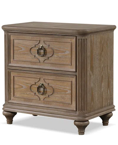 Furniture Of America Aveline 29.5" Solid Wood 2-drawer Nightstand With Usb Ports In Brown