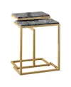 Furniture Of America Byra Faux Marble Top Stackable Nesting Table, 2-piece In Gold
