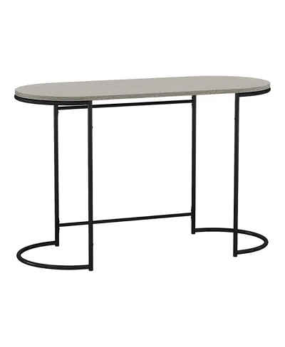 Furniture Of America Caton Steel Base Oval Writing Desk In Gray