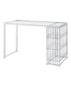 Furniture Of America Chelsea Glass Top 3-shelf Bar Table In White