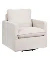 Furniture Of America Chester Linen Upholstered Swivel Chair In White