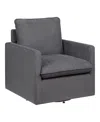 Furniture Of America Chester Linen Upholstered Swivel Chair In Gray
