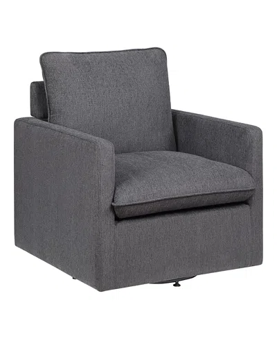 Furniture Of America Chester Linen Upholstered Swivel Chair In Gray