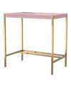 Furniture Of America Cuyler Steel Base Writing Desk With Usbs And Outlets In Pink