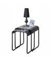 Furniture Of America Dover Glass Top Nesting Table, Set Of 2 In Black