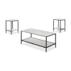 Furniture Of America Ellia Easy Setup Coffee Table Set In White