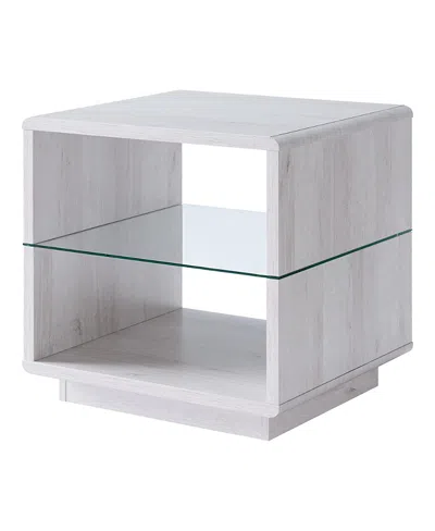 Furniture Of America Erlin 22 Glass Shelf End Table In Gray