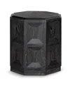 Furniture Of America Flonnin Hexagon End Table With Ornamental Sunken Panels In Black