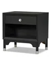 Furniture Of America Forma 26" Solid Wood 1-drawer Nightstand With Touch Light In Black
