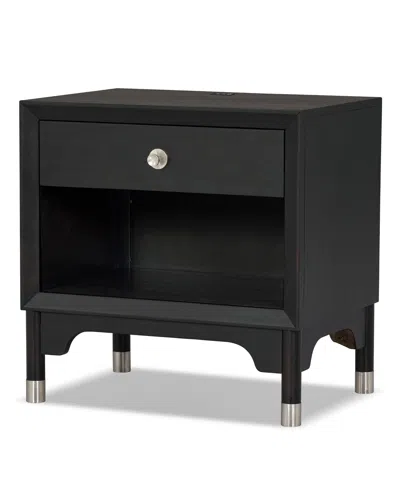 Furniture Of America Forma 26" Solid Wood 1-drawer Nightstand With Touch Light In Black