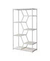 Furniture Of America Geneva Steel Frame 7-shelf Geometric Bookcase In Silver