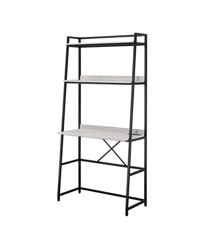 Furniture Of America Goshen Steel Base 2-shelf Writing Desk With Usb Port And Power Outlet In Black