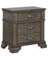 Furniture Of America Hamilton 29" Solid Wood 3-drawer Nightstand With Universal Serial Bus Ports In Gray