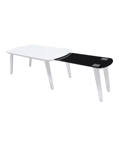 Furniture Of America Hartford 47 Steel Base Expanding Top Coffee Table In White