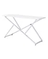 Furniture Of America Hartsville 60 Steel Frame High Gloss Sofa Table In White
