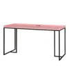Furniture Of America Hinsdale Metal Base Computer Desk With Usbs And Outlet In Pink