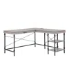 Furniture Of America Hudson Steel L-shape Corner Desk With Usbs And Outlets In Gray