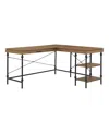 Furniture Of America Hudson Steel L-shape Corner Desk With Usbs And Outlets In Brown