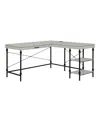Furniture Of America Hudson Steel L-shape Corner Desk With Usbs And Outlets In White