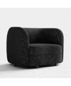 Furniture Of America Lysander 41" Boucle Fabric Accent Club Chair In Black