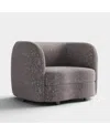 Furniture Of America Isabella 43" Boucle Fabric Club Chair In Charcoal Gray