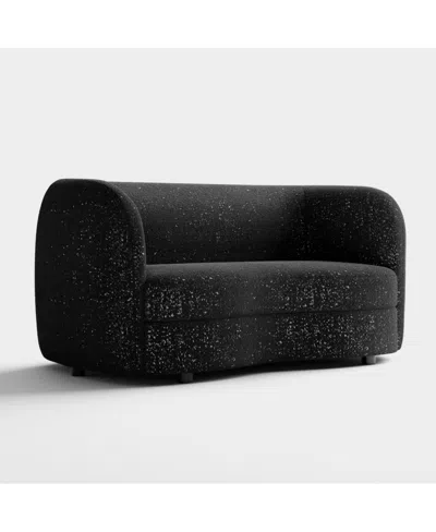 Furniture Of America Isabella 63" Boucle Fabric Curved Loveseat In Black