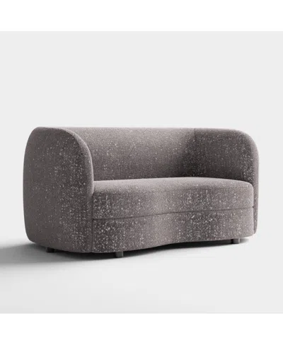 Furniture Of America Isabella 63" Boucle Fabric Curved Loveseat In Charcoal Gray