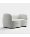 Furniture Of America Isabella 63" Boucle Fabric Curved Loveseat In Off-white