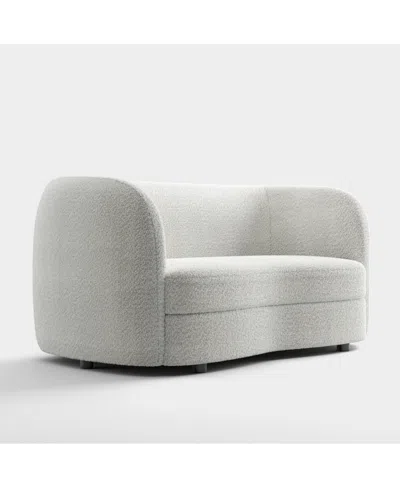 Furniture Of America Isabella 63" Boucle Fabric Curved Loveseat In Off-white