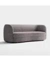 Furniture Of America Isabella 82.5" Boucle Fabric Curved Sofa In Charcoal Gray