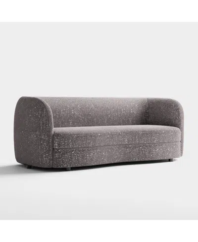 Furniture Of America Isabella 82.5" Boucle Fabric Curved Sofa In Charcoal Gray