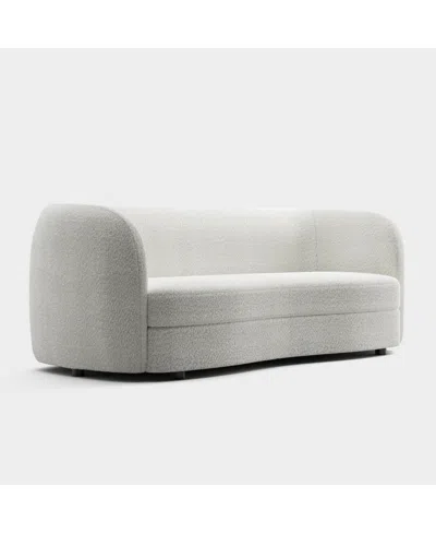 Furniture Of America Isabella 82.5" Boucle Fabric Curved Sofa In Off-white