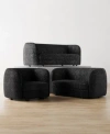 Furniture Of America Isabella Boucle Fabric Curved Sofa Collection In Black