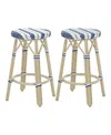 Furniture Of America Kindry 26-inch Aluminum Outdoor Barstools, Set Of 2 In Blue