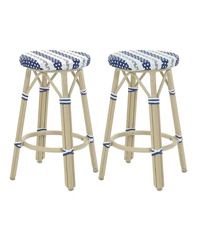 Furniture Of America Kindry 26-inch Aluminum Outdoor Barstools, Set Of 2 In Blue