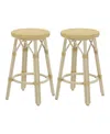 Furniture Of America Kindry 26-inch Aluminum Outdoor Barstools, Set Of 2 In Brown