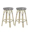 Furniture Of America Kindry 26-inch Aluminum Outdoor Barstools, Set Of 2 In Brown