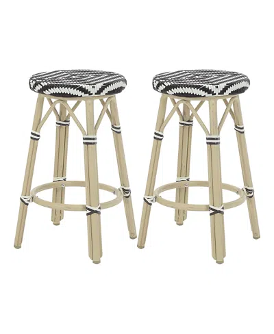 Furniture Of America Kindry 26-inch Aluminum Outdoor Barstools, Set Of 2 In Brown