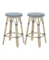 Furniture Of America Kindry 26-inch Aluminum Outdoor Barstools, Set Of 2 In Blue