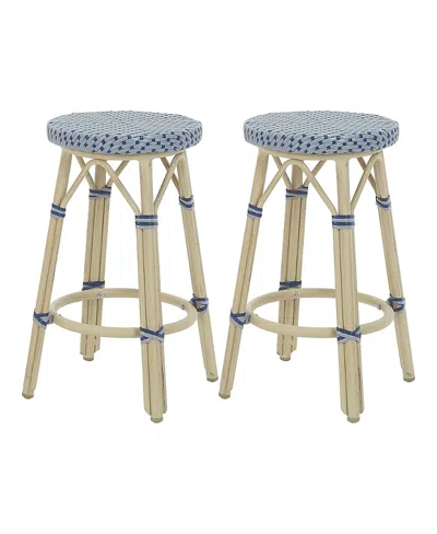Furniture Of America Kindry 26-inch Aluminum Outdoor Barstools, Set Of 2 In Blue