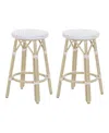 Furniture Of America Kindry 26-inch Aluminum Outdoor Barstools, Set Of 2 In Neutral