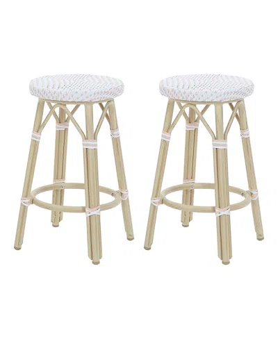 Furniture Of America Kindry 26-inch Aluminum Outdoor Barstools, Set Of 2 In Neutral