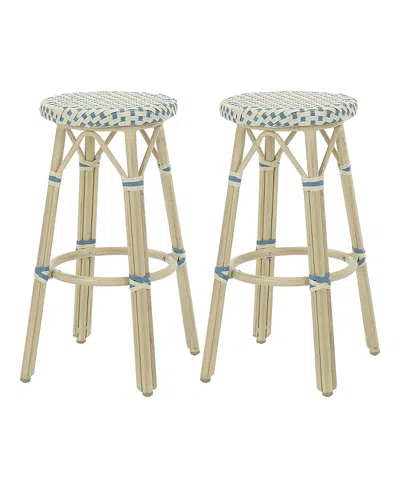 Furniture Of America Kindry 30 Aluminum Outdoor Barstools, Set Of 2 In Neutral