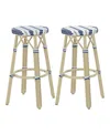 Furniture Of America Kindry 30 Aluminum Outdoor Barstools, Set Of 2 In Blue