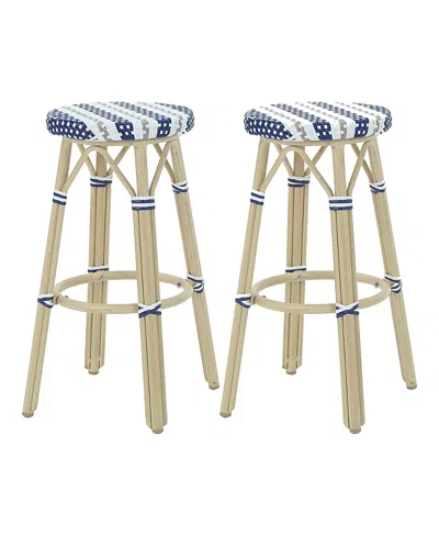 Furniture Of America Kindry 30 Aluminum Outdoor Barstools, Set Of 2 In Blue