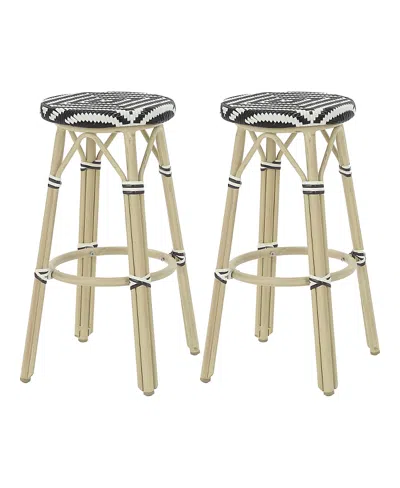 Furniture Of America Kindry 30 Aluminum Outdoor Barstools, Set Of 2 In Neutral