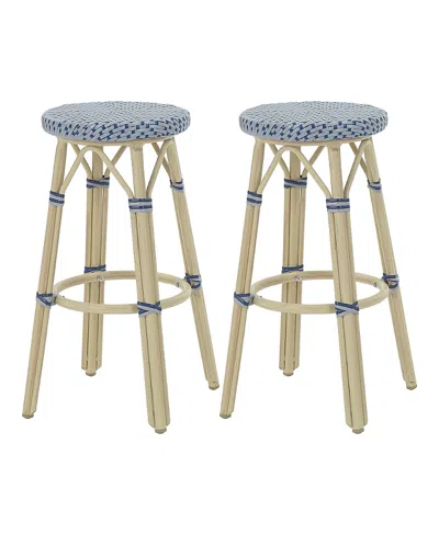 Furniture Of America Kindry 30 Aluminum Outdoor Barstools, Set Of 2 In Gray