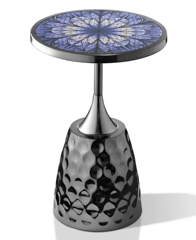 Furniture Of America Knoll 16" Metal Round End Table With Pedestal Base In Black