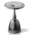 Furniture Of America Knoll 16" Metal Round End Table With Pedestal Base In Black