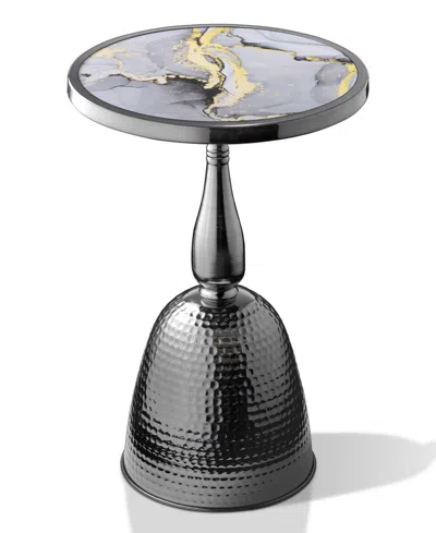 Furniture Of America Knoll 16" Metal Round End Table With Pedestal Base In Black